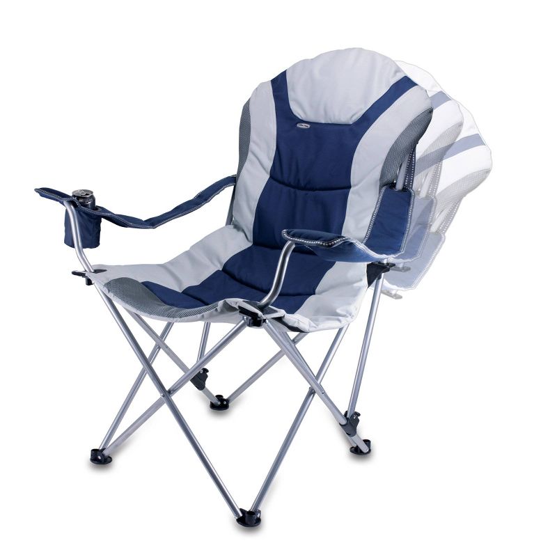 MLB Texas Rangers Reclining Camp Chair - Navy Blue with Gray Accents, 2 of 6