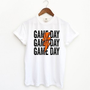 Simply Sage Market Women's Game Day Stacked Lightning Bolt Short Sleeve Garment Dyed Tee - 1 of 2