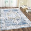 Non-Slip Machine Washable 2x3 Vintage Print Area Rug, Distressed Low Pile Entryway Doormat for Kitchen Bathroom Bedroom, Taupe - 4 of 4