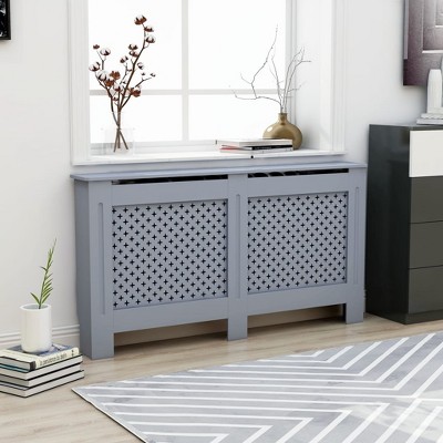 vidaXL Radiator Cover Anthracite 59.8"x7.5"x32.1" MDF