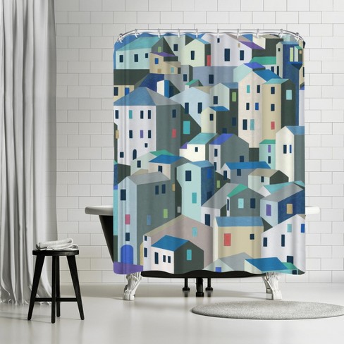 Americanflat 71x74 Shower Curtain Quiet Village By Pi Creative Art Target
