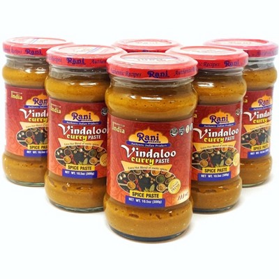 Vindaloo Curry Cooking Spice Paste Hot - 10.5oz (300g) Pack of 6 - Rani Brand Authentic Indian Products