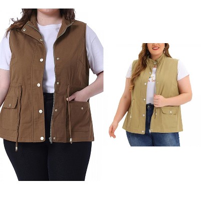 Agnes Orinda Women's Plus Size Lightweight Sleeveless Drawstring Waist ...