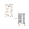 NicBex Mobile Kitchen Island Cart Morden Kitchen Carts on Wheels with Storage with 1 Glass Cabinet Door for Kitchen - 2 of 4