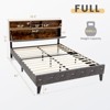 Infans Full Bed Frame Upholstered Platform Bed Mattress Foundation w/ Storage Headboard - 2 of 4