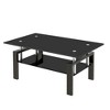 Dolonm Rectangle Coffee Table, 2-Tier Tempered Glass Modern Tea Table with Metal/Glass Legs for Living Room, Office, Bedroom - 2 of 4