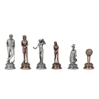 WE Games Golf Chessmen - Pewter - King measures 3.1 in.