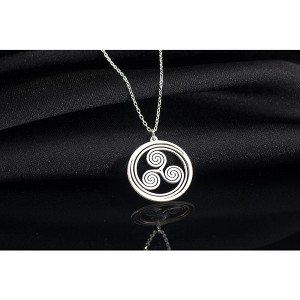 Triskele Necklace, The Triple Spiral  in Sterling Silver Necklace for Women - 1 of 2