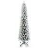 HomeRoots 5' White Pre Lit Slender Flocked Fir Christmas Tree - 4 of 4