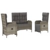 vidaXL Garden Dining Set Grey PE rattan, powder-coated steel, tempered glass - 3 of 4