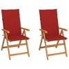 vidaXL Garden Chair Set of 2 Natural Teak Teak Wood Foldable - 2 of 4