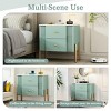 Accent Cabinet Modern with 2 Storage Drawers and Anti-Slip Legs for Bedroom or Entryway - 3irtyhousy - 2 of 4