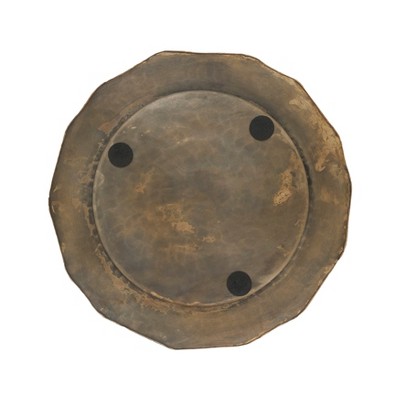 Gold Hammered Metal Scallop Edge Charger Plates, Set of 4