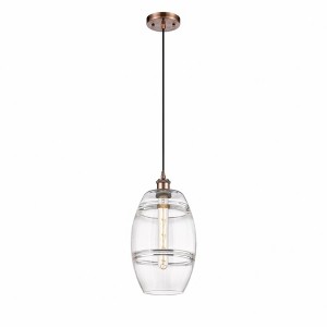 Vaz - 1 Light Cord Hung Mini Pendant In Industrial Style-9.88 Inches Tall and 8 Inches Wide - 1 of 1