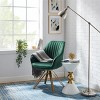 Art Leon Comfortable Velvet Swivel Accent Armchair with Golden Legs - 3 of 4