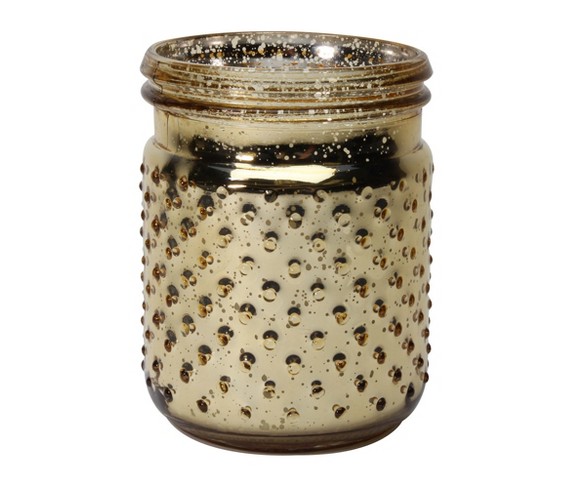 16.8oz Hobnail Container Candle Gold Festive Fir - Soho Brights