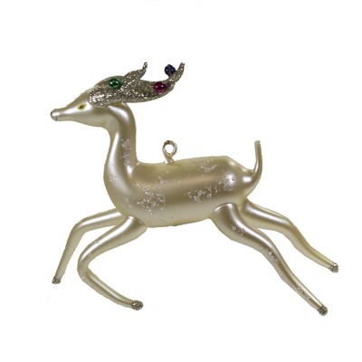 Italian Ornaments 6.0" Reindeer W/ Ornament On Horns Deer Christmas  -  Tree Ornaments