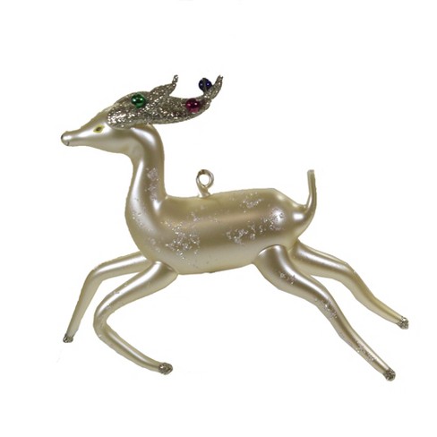 Italian Ornaments Reindeer W/ Ornament On Horns - 1 Glass Ornament 6.00 ...