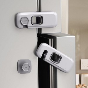 5 Pack Child Proof Refrigerator Lock, Fridge Locks for Kids with Sticky Adhesive Pads - 1 of 4