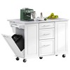 Okak Kitchen Island with Tilt Trash Can Cabinet, Kitchen Cart with Pull Out Cabinet Organizer and Drop Leaf, Countertop Organizer for Kitchen - 3 of 4