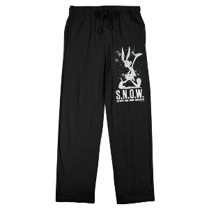Looney Tunes Bugs Bunny Christmas Cheer Men's Black Sleep Pajama Pants - 1 of 4