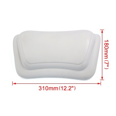 Unique Bargains Nonslip Waterproof Home Spa Bath Neck Back Support Pillow Built in Suction Cups for Ultimate Relaxation White
