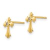 Black Bow Jewelry Children's 14k Yellow Gold & CZ 9mm Fleur de Lis Cross Post Earrings - 2 of 4
