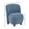 Modern Fabric Upholstered Armless Chair,Lounge Chair With Round Pine Wood Feet,Low Back Accent Chair For Living Room Bedroom-Coolbibila - 4 of 4