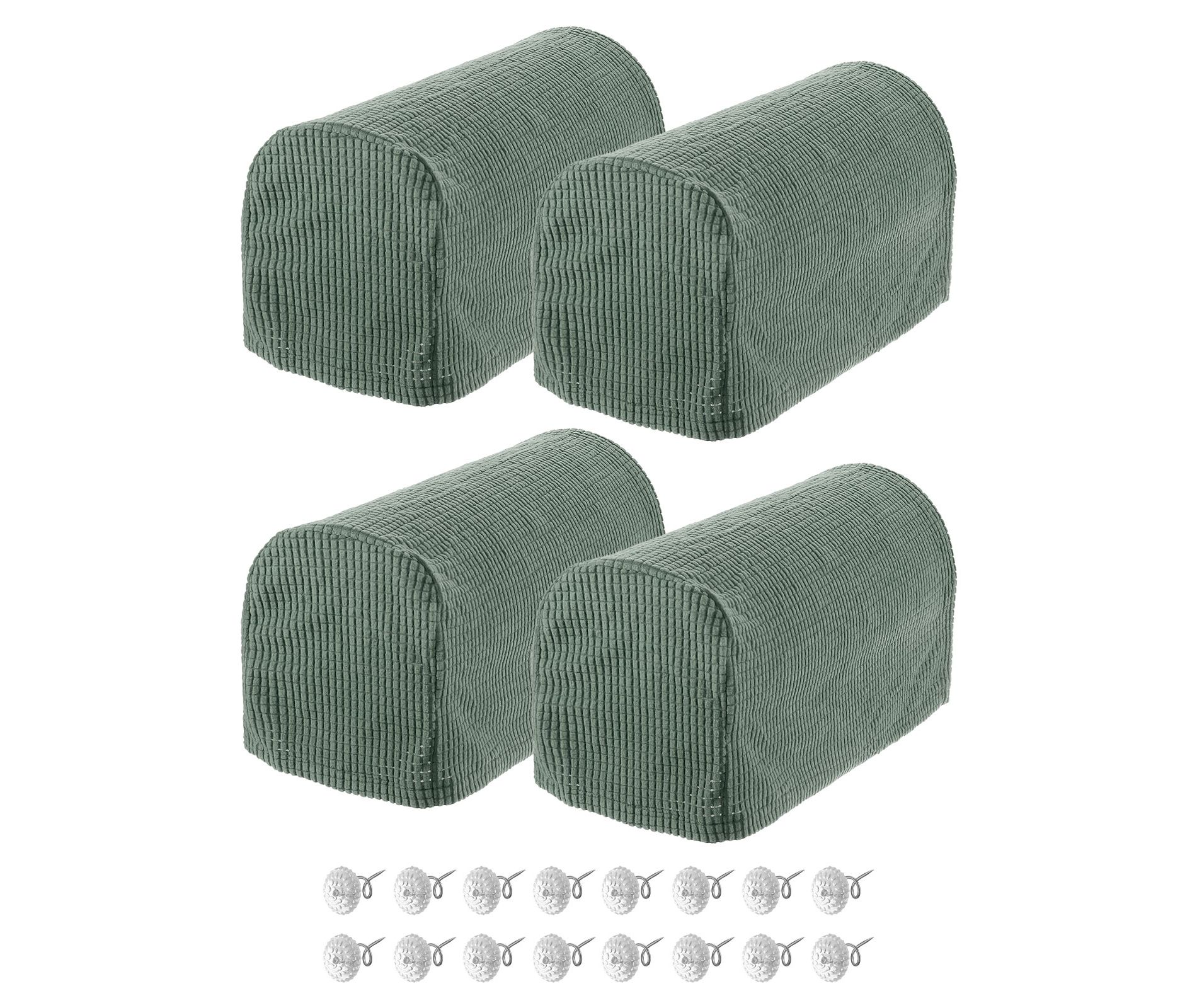 Unique Bargains Stretchy Anti-Slip Sofa Couch Armchair Covers 4 Pcs Matcha Green