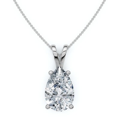 Pompeii3 4Ct Solitaire Diamond Pendant Lab Created 14k Gold