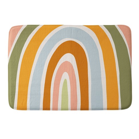 Lane and Lucia Late Summer Rainbow Bath Rug Orange - Deny Designs - image 1 of 3