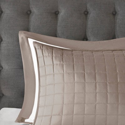 Taupe Full Microfiber 8-Piece Bedding Set with Decorative Pillows