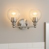 Sunset Lighting Oriana 2-Light  Vanity in Bright Satin Nickel with Clear Seeded Glass - 3 of 3