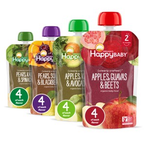 Happy Baby Organics Clearly Crafted Stage 2 Fruit & Veggie Baby Meal Variety Pack - 16ct/64oz - 1 of 2
