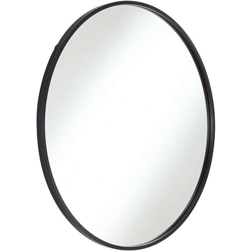 Uttermost Mayfair Round Vanity Decorative Wall Mirror Modern Matte Black Thin Metal Frame 34" Wide for Bathroom Bedroom Living Room Home House Office, 4 of 14