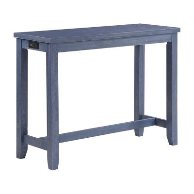 Rockland Counter Height Table with USB Port Antique Blue - HOMES: Inside + Out