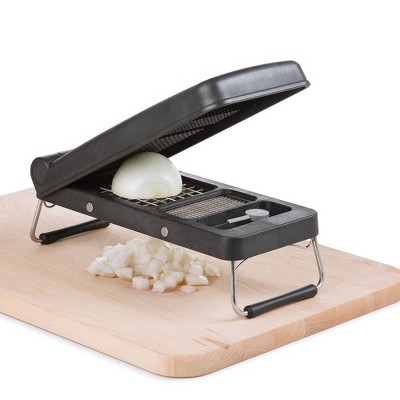 Black 3-Cup Stainless Steel and Plastic Commercial Vegetable Chopper