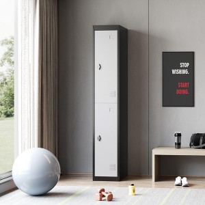 Garvee Metal Storage Locker Cabinet with Doors and Shelves, Lockable, Heavy-Duty Steel, Grey & Black - 1 of 4