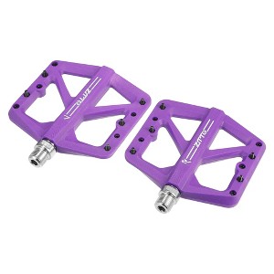 Unique Bargains Nylon Rear Foot Peg Flat Pedal Footrests Fit 9/16 Inch Axles BMX MTB Bicycle Yellow 1 Pair - 1 of 4