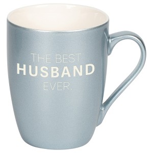 Elanze Designs The Best Husband Ever Frosted Blue 10 ounce New Bone China Coffee Cup Mug - 1 of 4