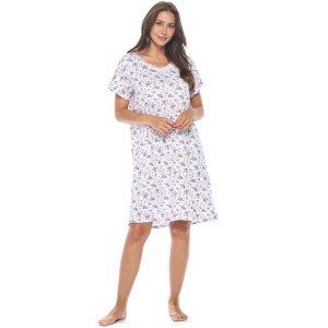 Casual Nights Women's Super Soft Yummy Nightshirt, Short Sleeve Nightgown, Night Dress with Fun Prints & Patterns - 1 of 4