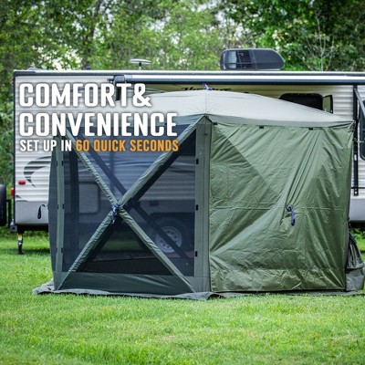 Green 11.5' x 11.5' Portable Pop-Up Outdoor Gazebo with Wind Panels