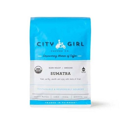 City Girl Coffee Organic Sumatra Adsenia Dark Roast Whole Bean Coffee - 12oz
