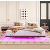 KTMBDW 8 Inch Floating King Bed Frame with Smart LED Lights and Charging Station, Modern Metal King Bed Frame, Easy to Assemble, Black - 2 of 4
