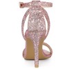 Allegra K Women's Glitter Open Toe Ankle Buckle Strap Stiletto High Heel Sandals - 3 of 4