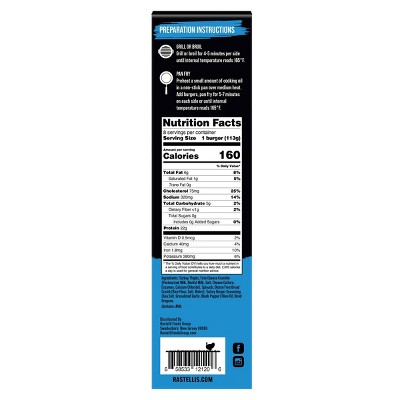 Rastelli's Mediterranean Turkey Butcher Burger with Spinach and Feta - Frozen - 2lbs/6ct