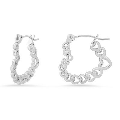 thumbnail image 2 of T&T Plain Stainless Steel Top Ear Rounded Hoop Earrings EH02S (4x6mm) 2 of 5