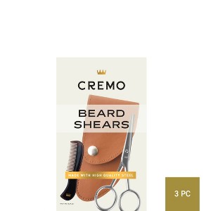 Cremo Beard and Mustache Stainless Steel Shears With Synthetic Leather Carrying Case And Comb For Precise Facial Hair Trimming - 1 of 4