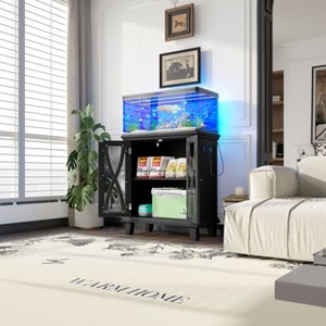 CAVINAS Aquarium Cabinets for 10-15/20 Gallon Tanks,Storage Cabinet with Drawer/Shelf,Fish Tank Cabinet with Power Outlet,Storage Furniture - 1 of 4