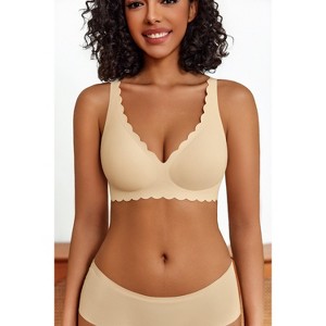Avidlove Wireless Bra Womens Plunge V Neck Seamless Full Coverage ...